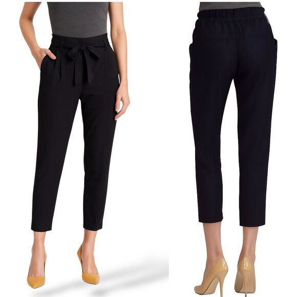 BCBGMaxAzria Fiona Paperbag Tie-Waist Joggers | Adjustable Length Pants - Picture 2 of 10